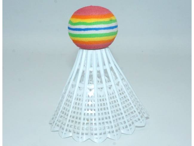 塑料羽毛球玩具EVA彩虹头羽毛球可定制