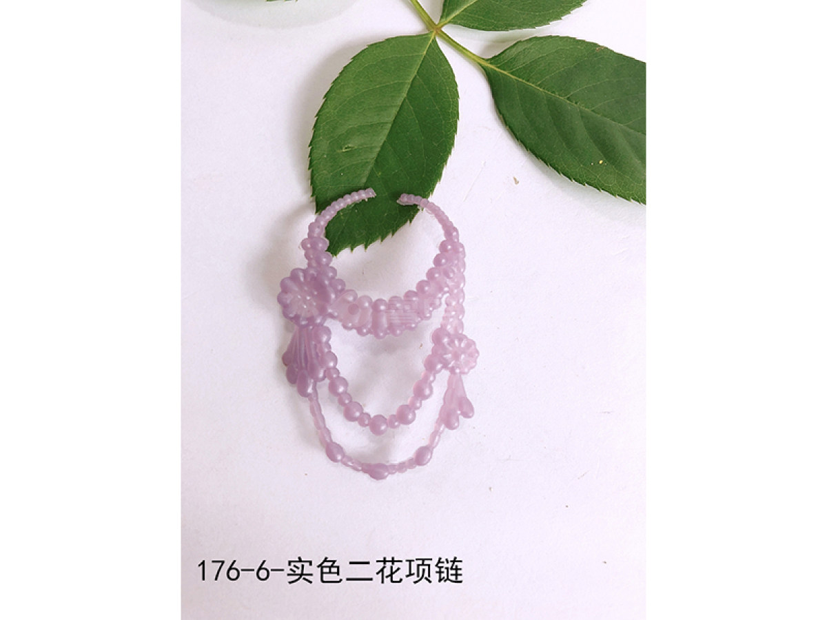 芭比娃娃精美饰品 实色二花项链