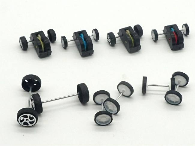 橡胶车轮车模玩具塑料小车轮配件软皮套带轴