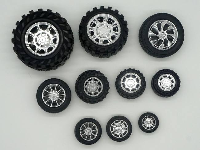 橡胶车轮车模玩具塑料小车轮配件软皮套车轮