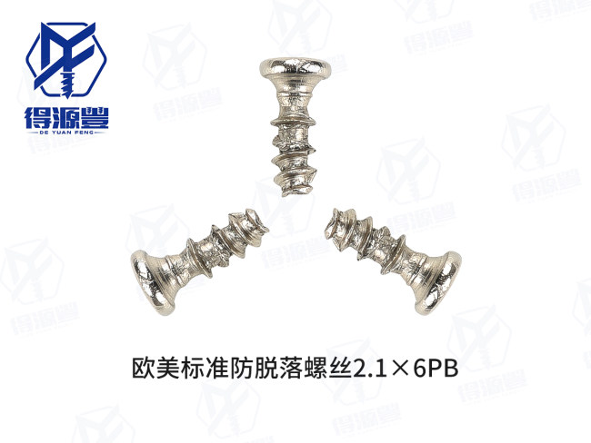 欧美标准防脱落螺丝2.1×6PB