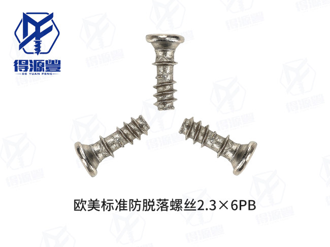 欧美标准防脱落螺丝2.3×6PB