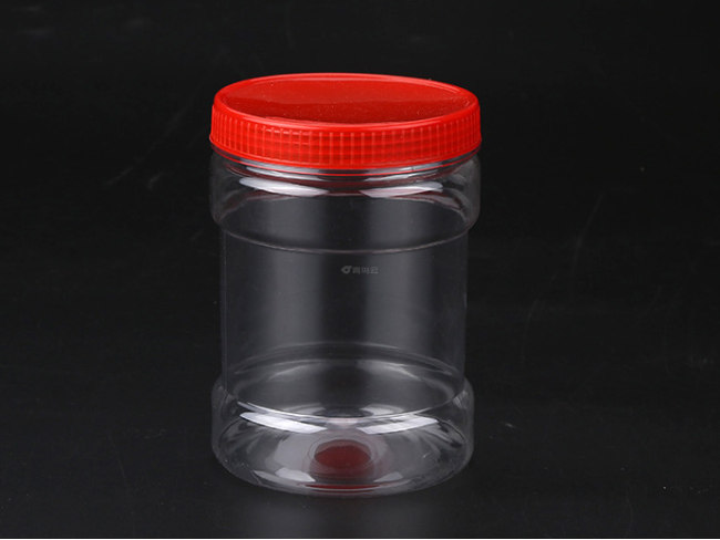 透明密封吹塑圆形广口瓶花茶杂粮食品塑料瓶