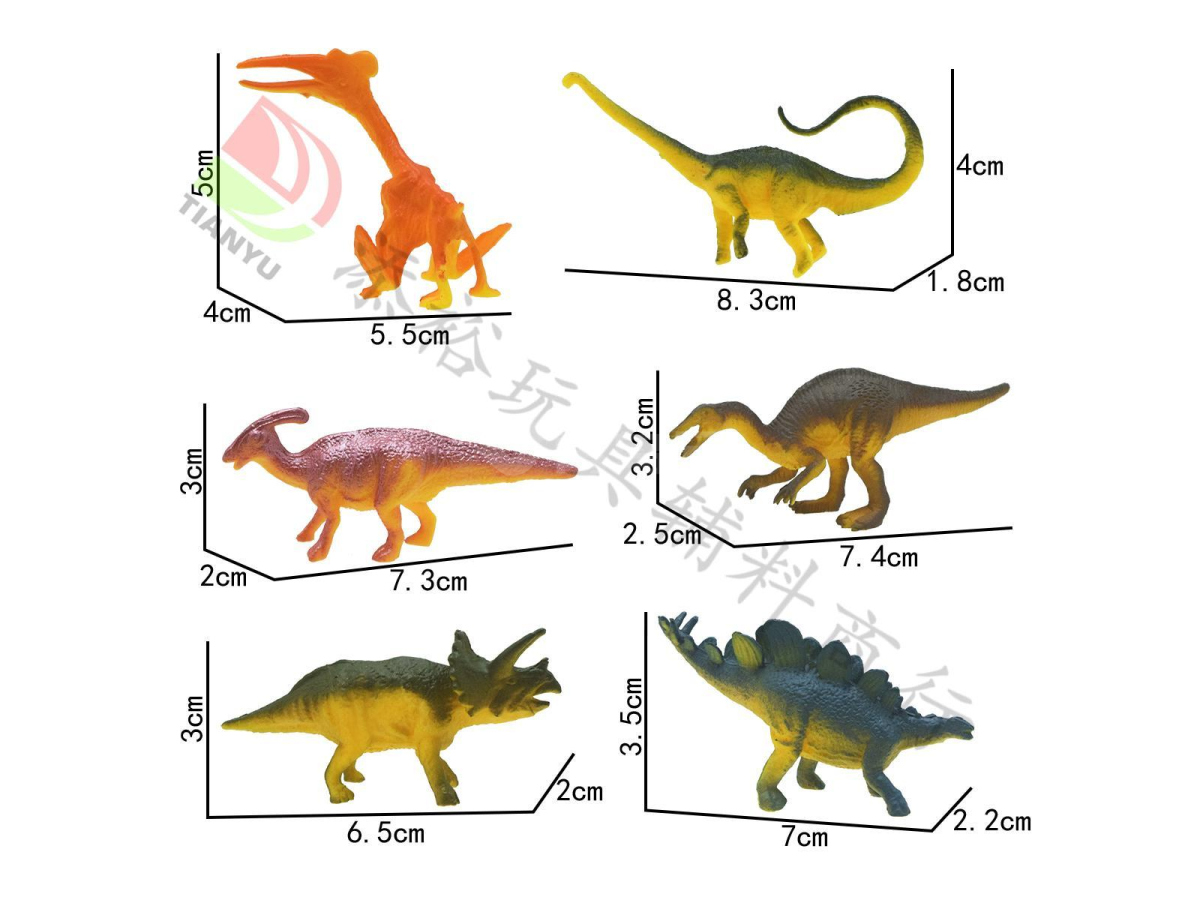 3.5寸实心恐龙2（6款）
