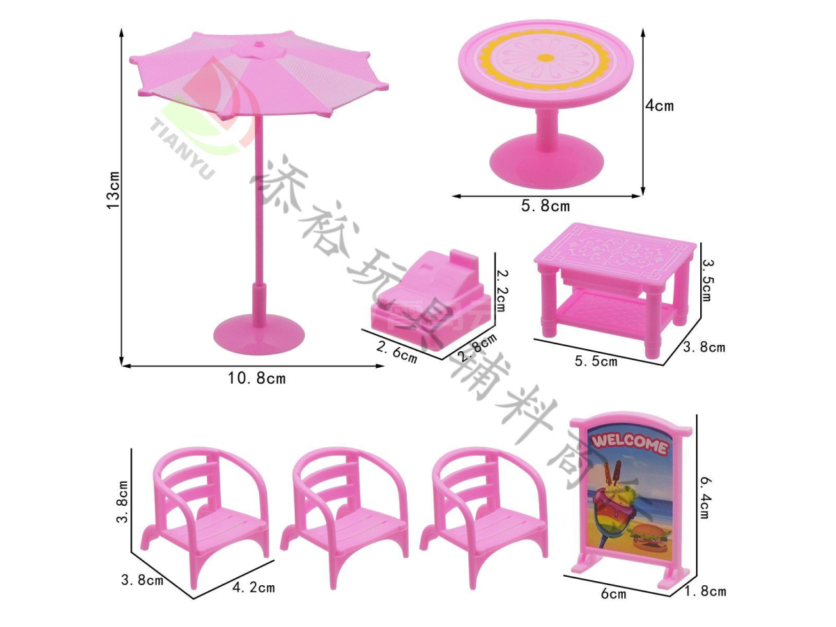 伞桌套加收银台（全粉色）装袋