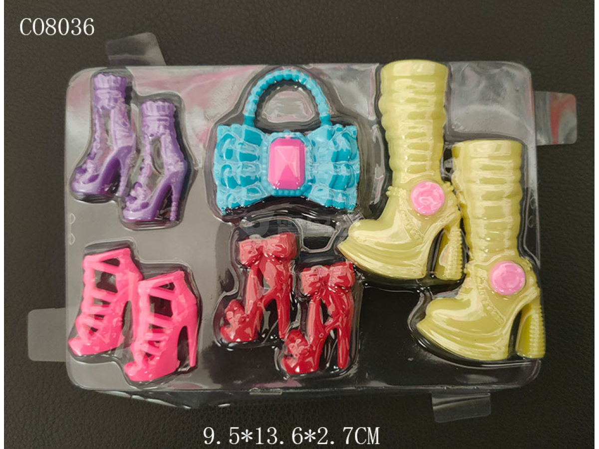 芭比玩具配件饰品鞋子包包吸塑片