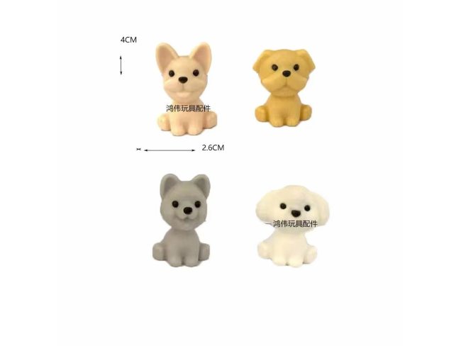仿真4只迷你小狗小猫宠物过家家玩具