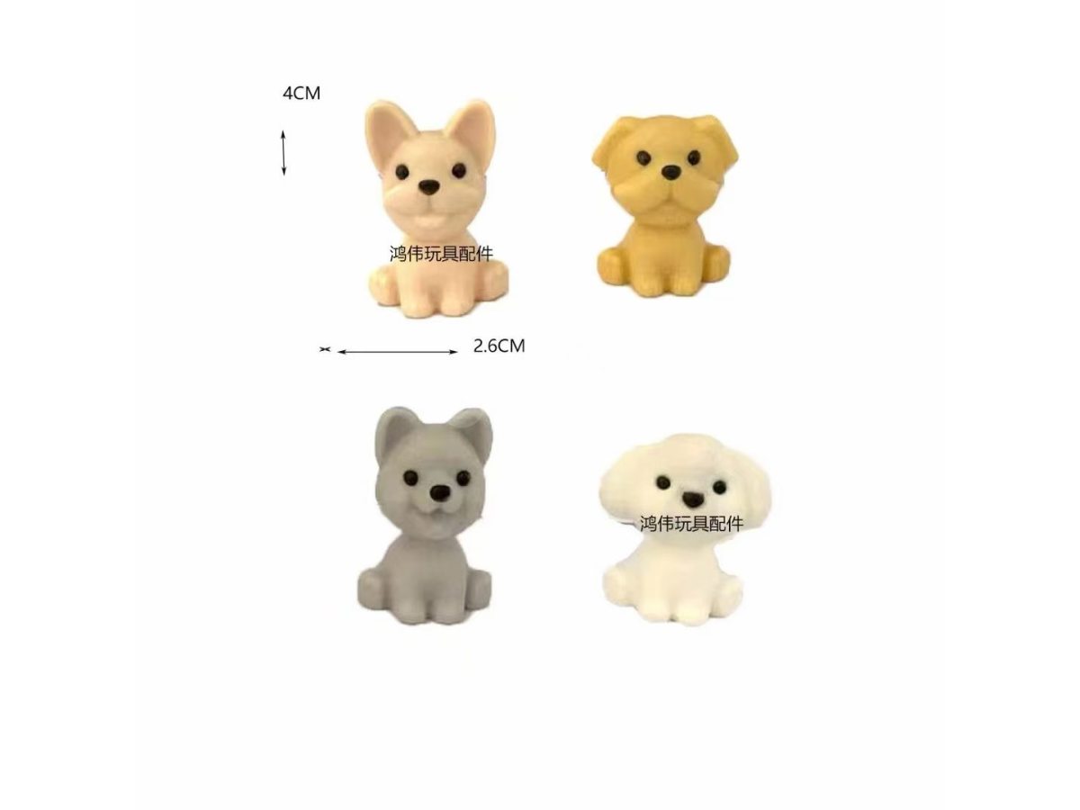 仿真4只迷你小狗小猫宠物过家家玩具