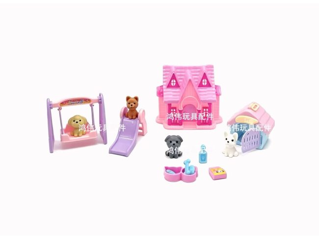 猫咪狗狗滑梯房子过家家现具