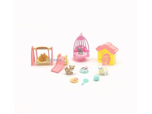 猫咪滑梯房子过家家塑料玩具