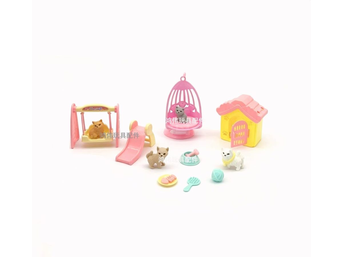 猫咪滑梯房子过家家塑料玩具