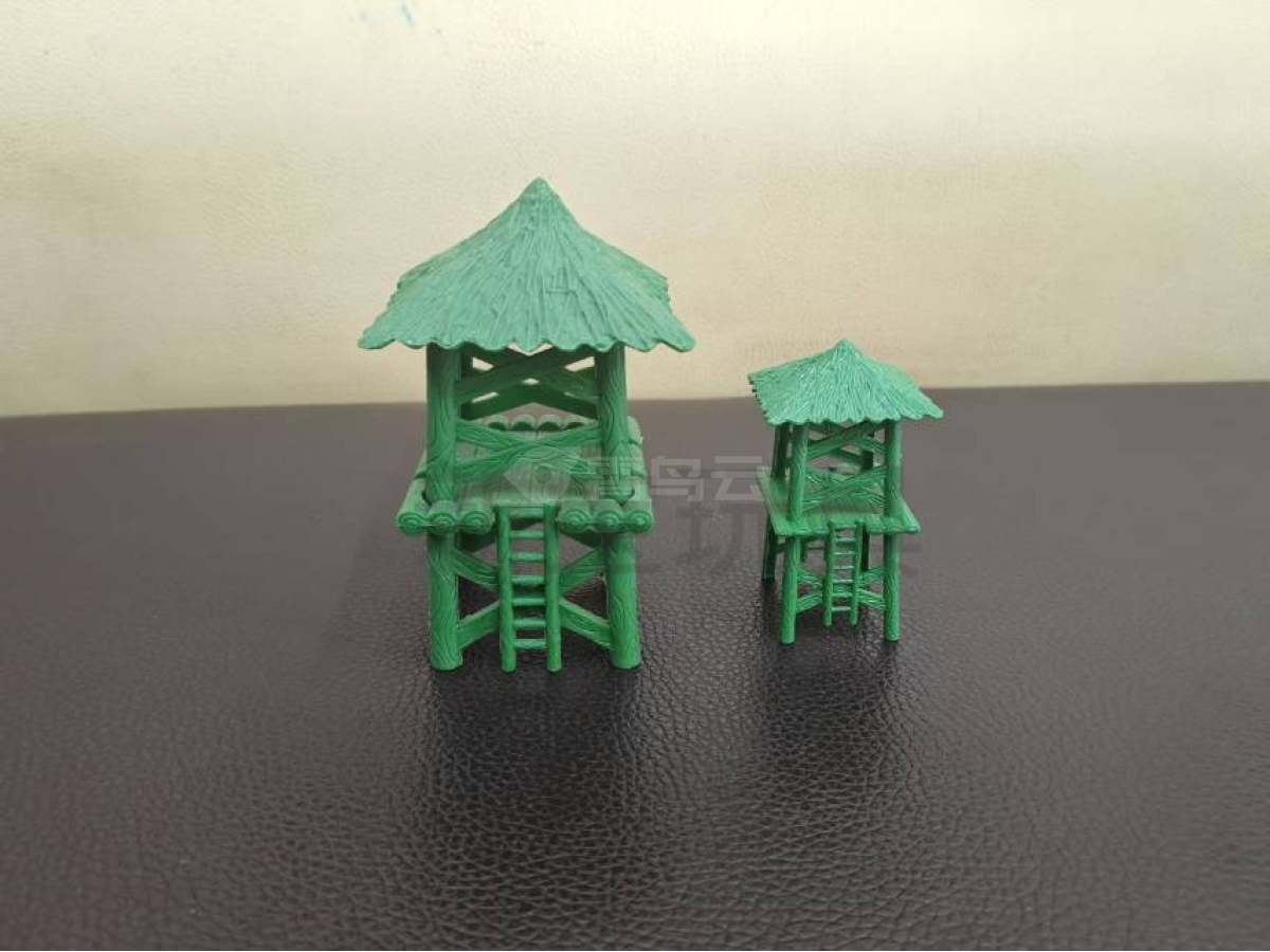 草亭，木头，树，石头