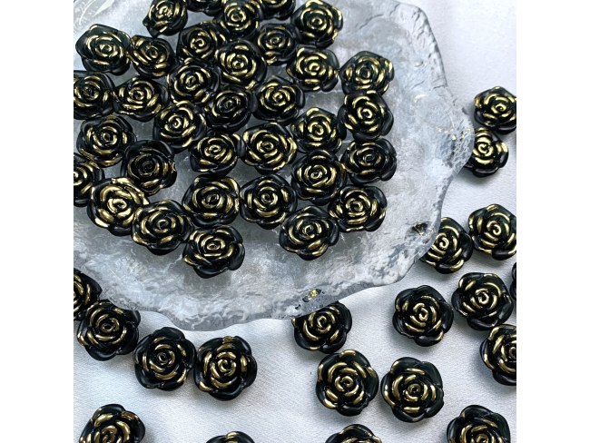 黑金玫瑰花花珠