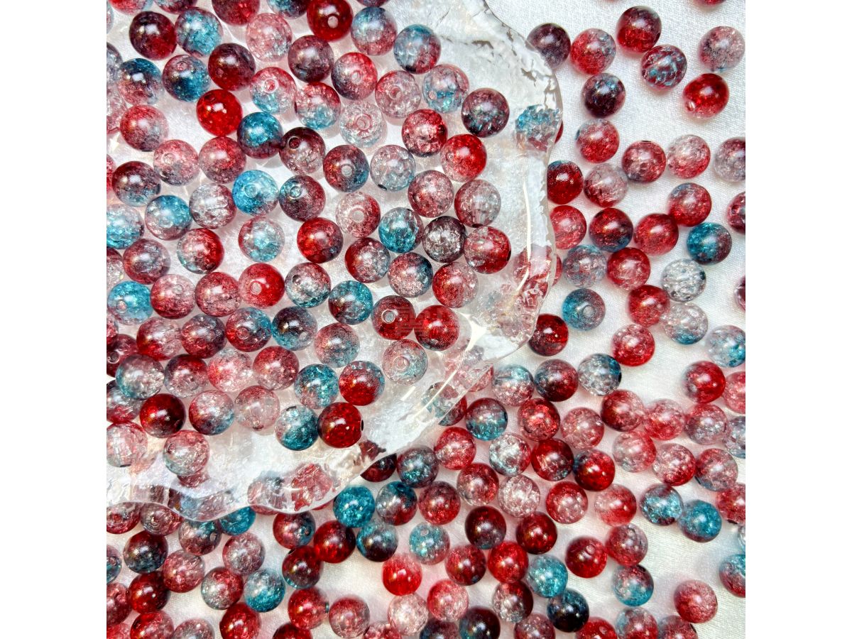 亚克力三色裂纹珠（8、10mm等多尺寸）