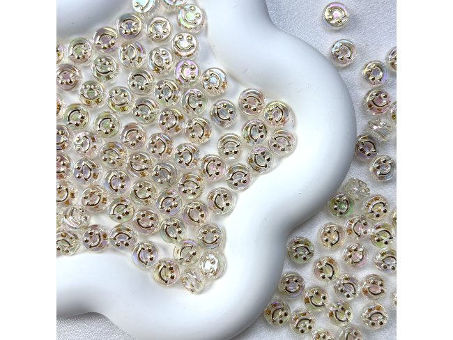 镀彩圆扁笑脸珠