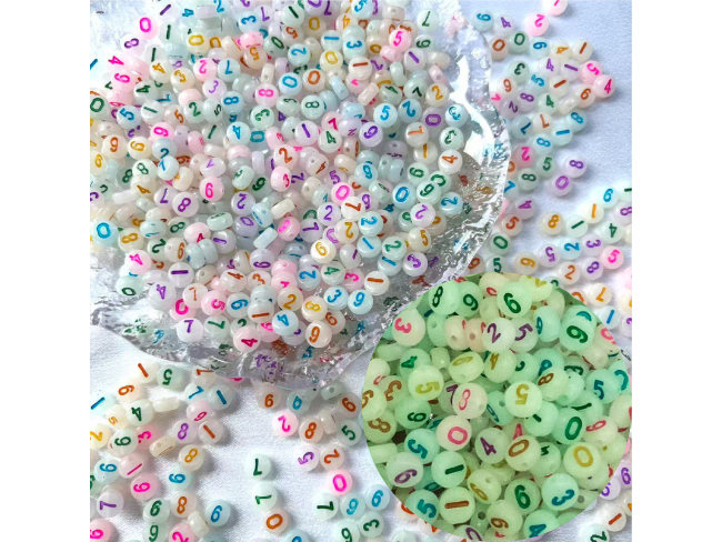 4×7mm扁圆数字珠（夜光）