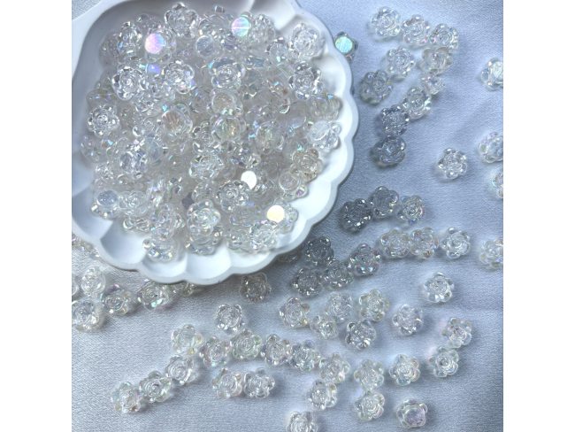 镀彩透明玫瑰花花珠