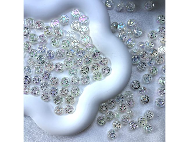 镀彩圆扁笑脸珠