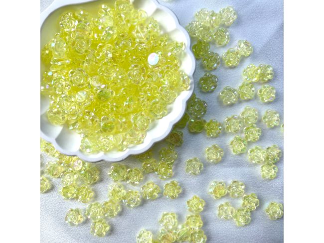 镀彩透明玫瑰花花珠