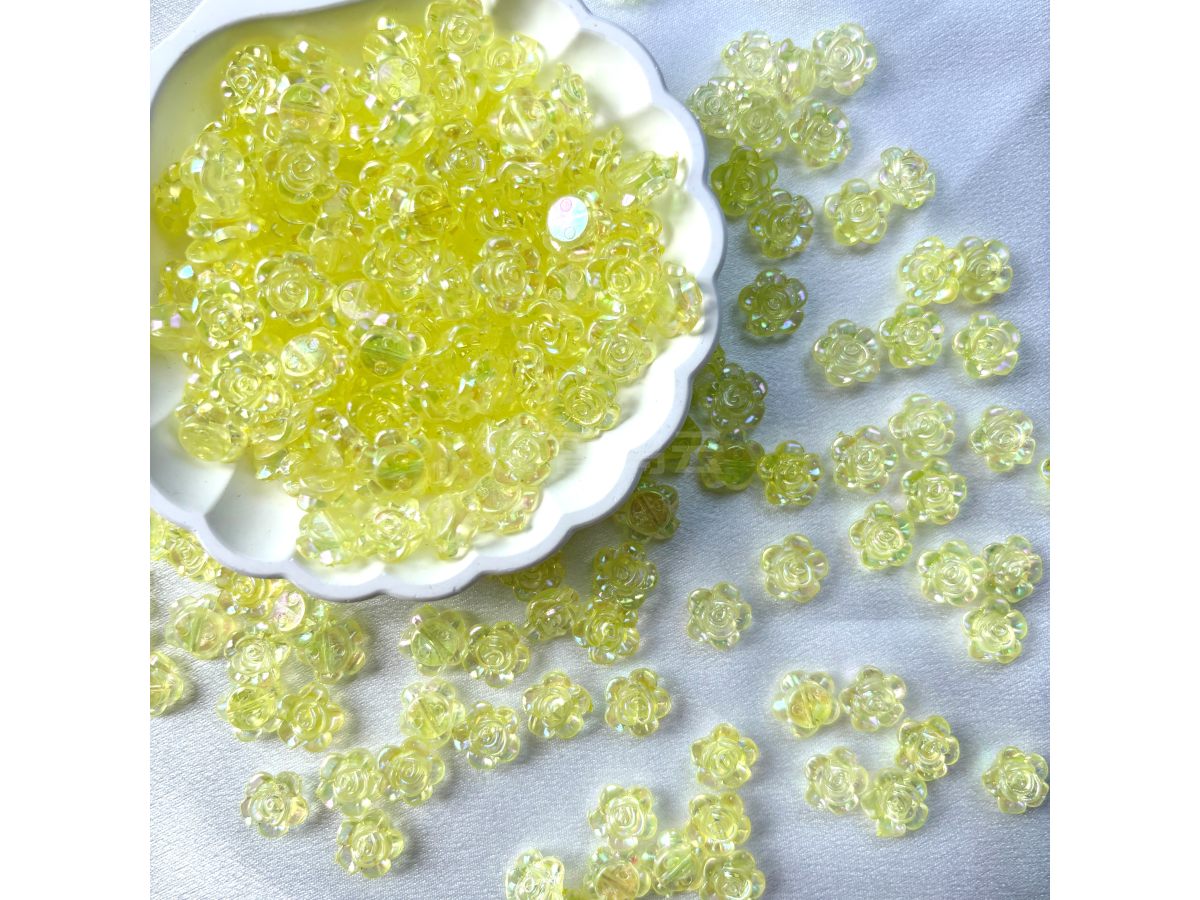 镀彩透明玫瑰花花珠