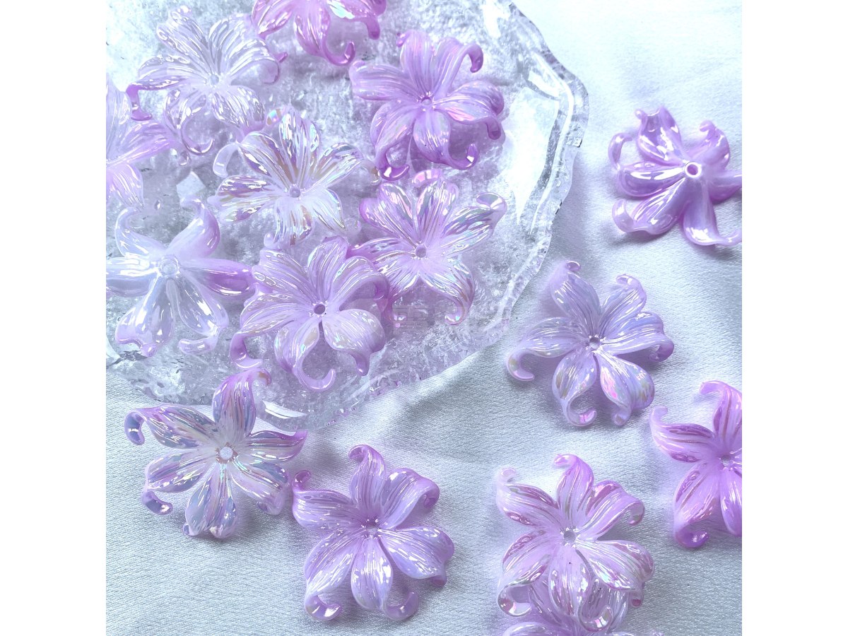 镀彩鸢尾花花珠