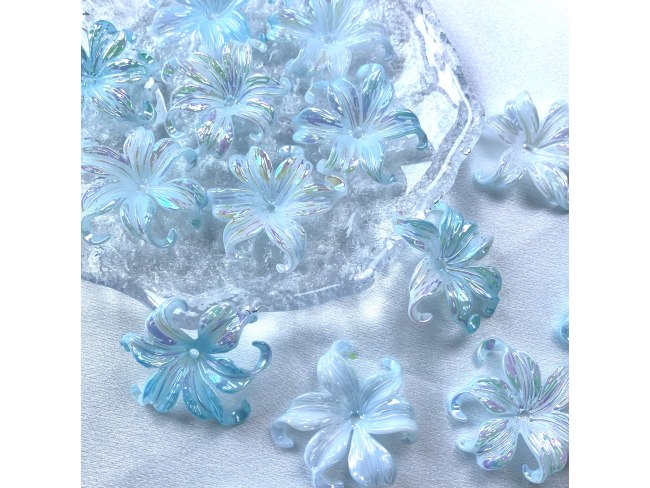 镀彩鸢尾花花珠