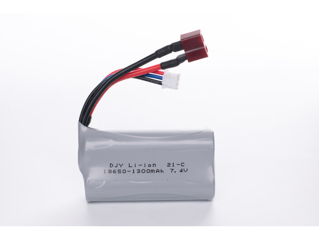 锂电池Li-ion 18650-1300mAh 7.4V 2.5XH-3P T插-2P