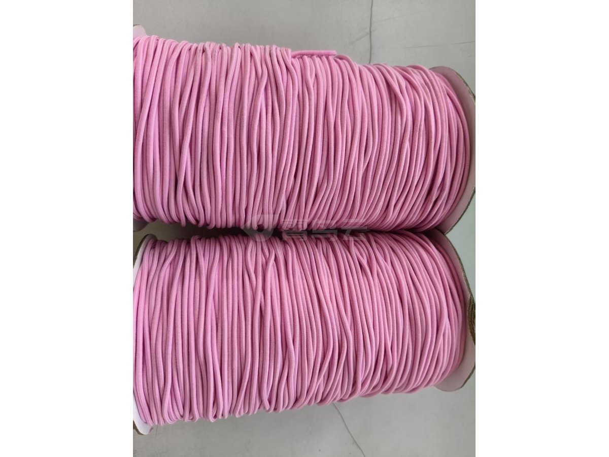 2mrn涤纶圆型松紧橡筋，可做1.5 mm2mm，3mm，4mm 。3000Y＝21kg