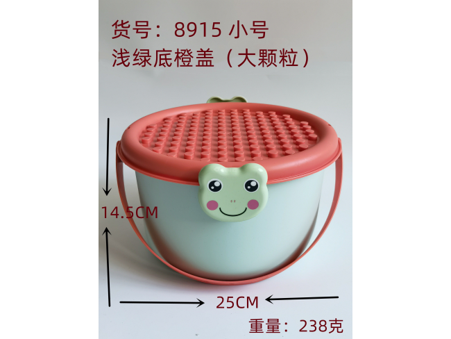 绿底橙色大颗粒盖收纳盒小