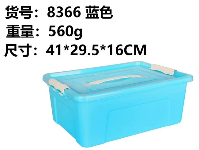 蓝底透明盖收纳盒中