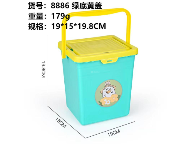 绿色黄手提收纳盒小