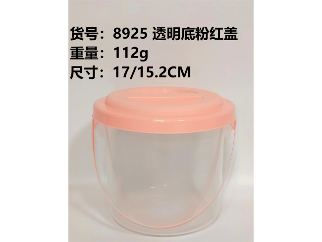 透明底粉红盖(平面）小收纳盒