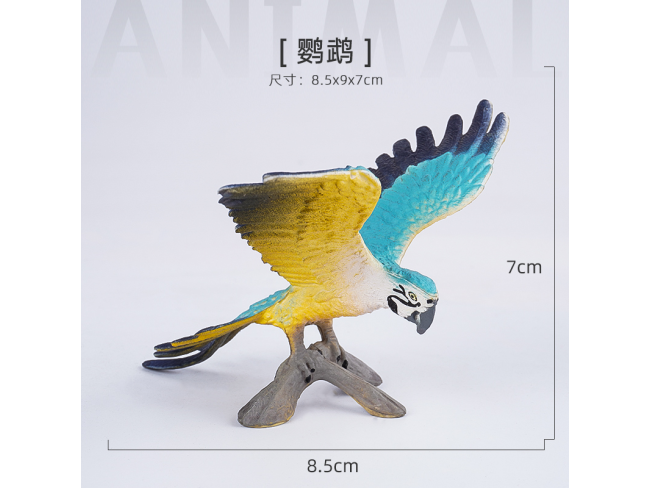 4寸实心彩绘鹦鹉