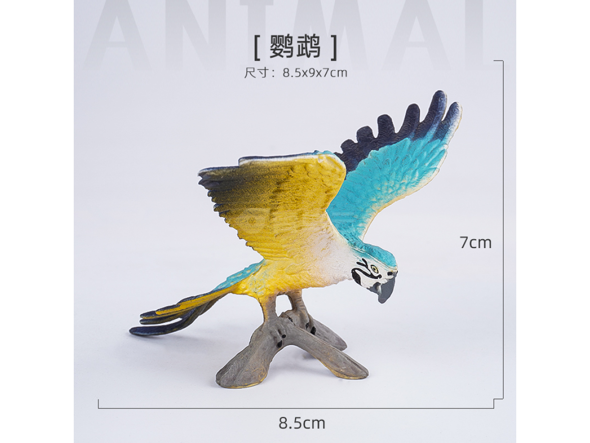 4寸实心彩绘鹦鹉