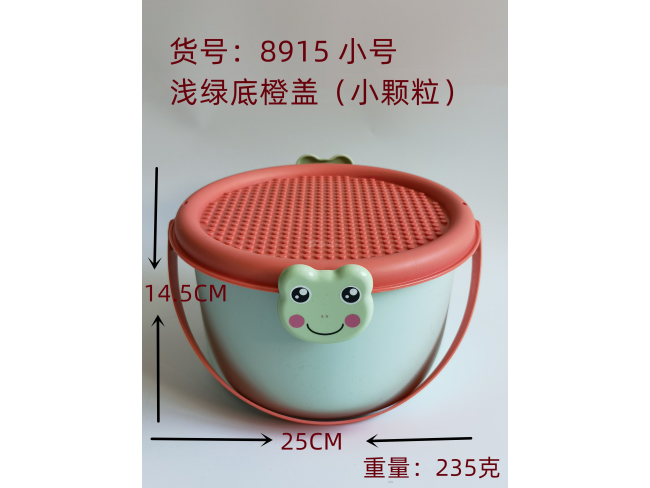 绿底橙色小颗粒盖收纳盒小