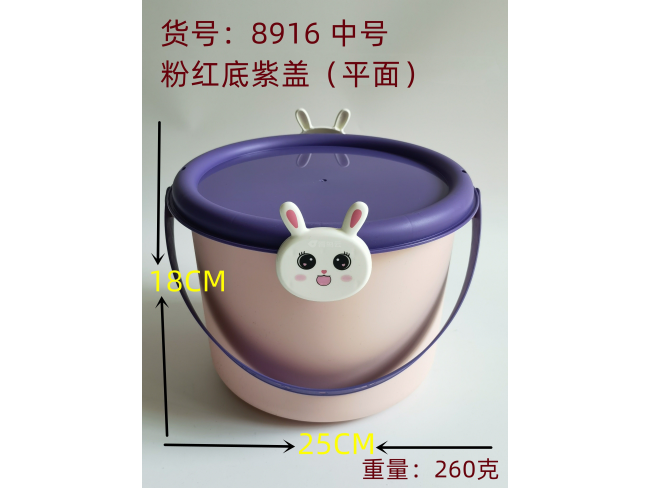 粉红底紫色平面盖收纳盒中