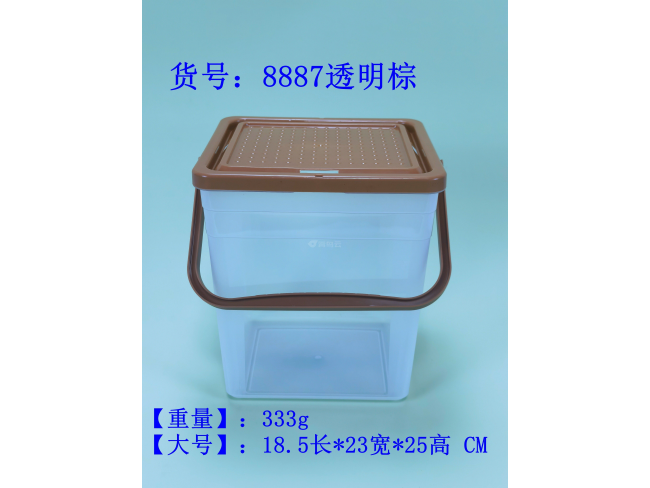 透明棕收纳盒中