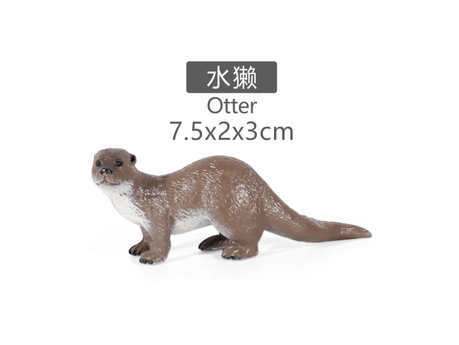实心彩绘水獭