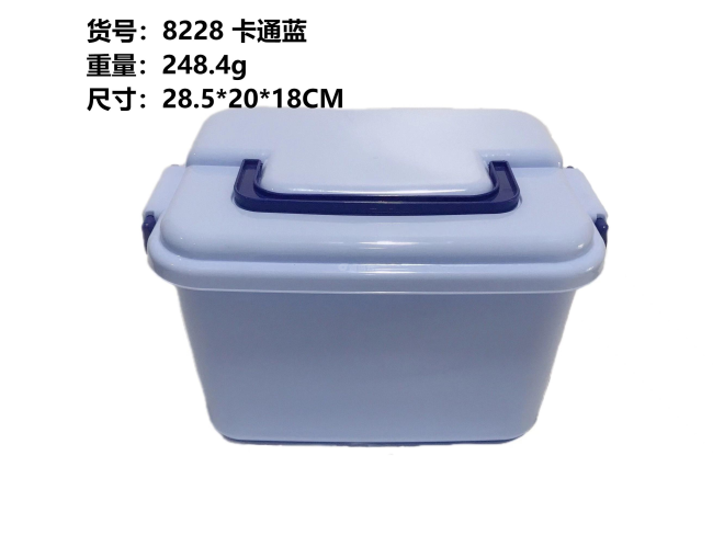 卡通蓝盒收纳盒中
