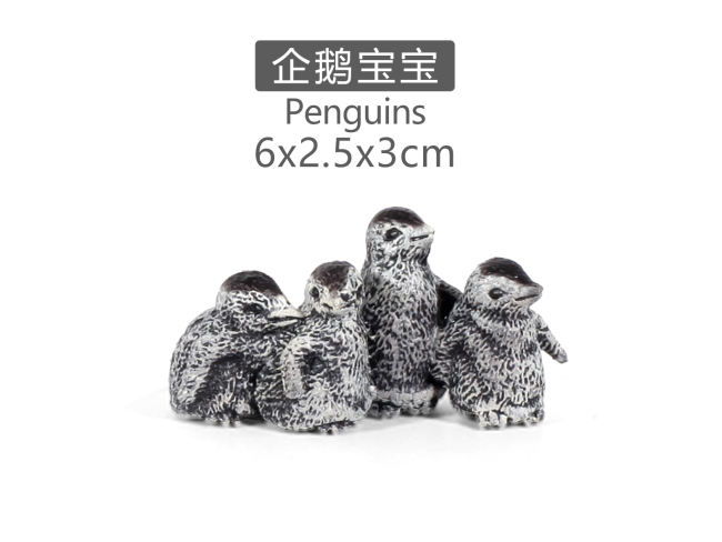 实心彩绘企鹅崽一窝