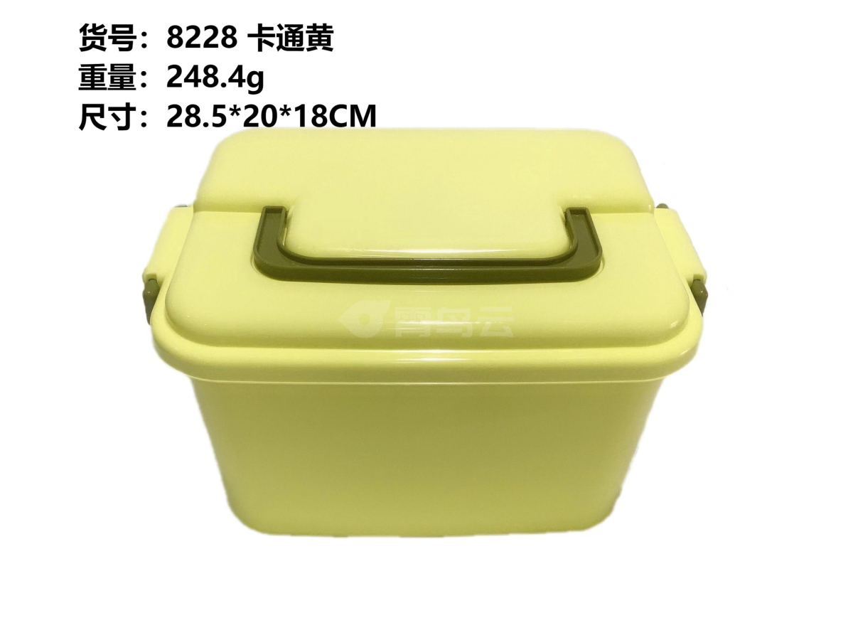 卡通绿盒收纳盒中