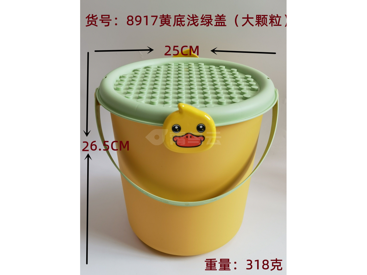 黄底绿色大颗粒盖收纳盒大高