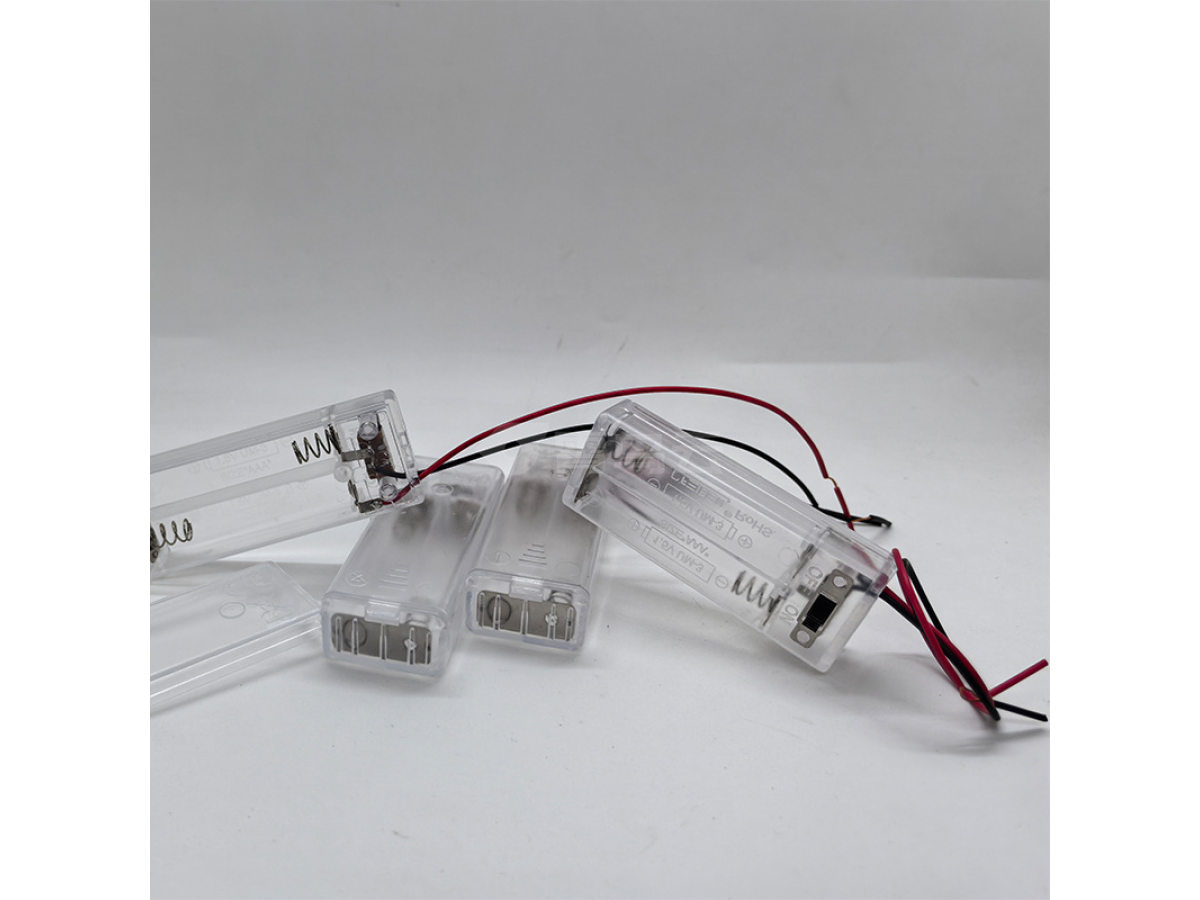 两节7号透明电池盒带开关