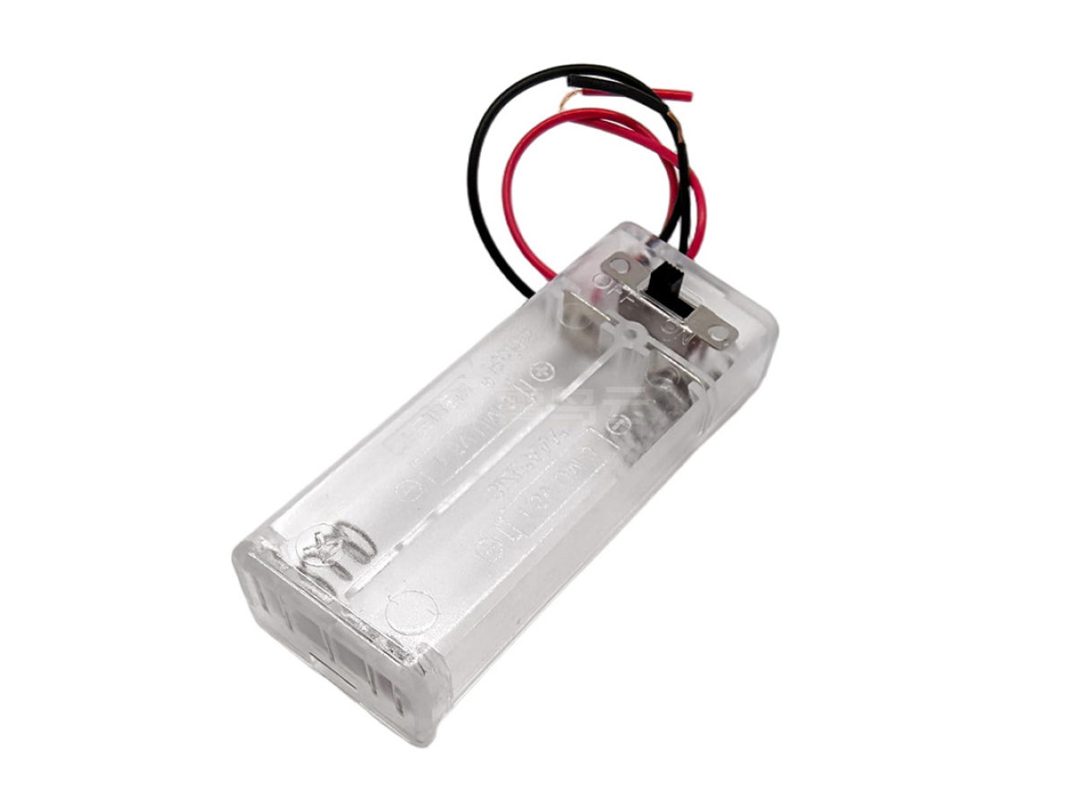 两节7号透明电池盒带开关